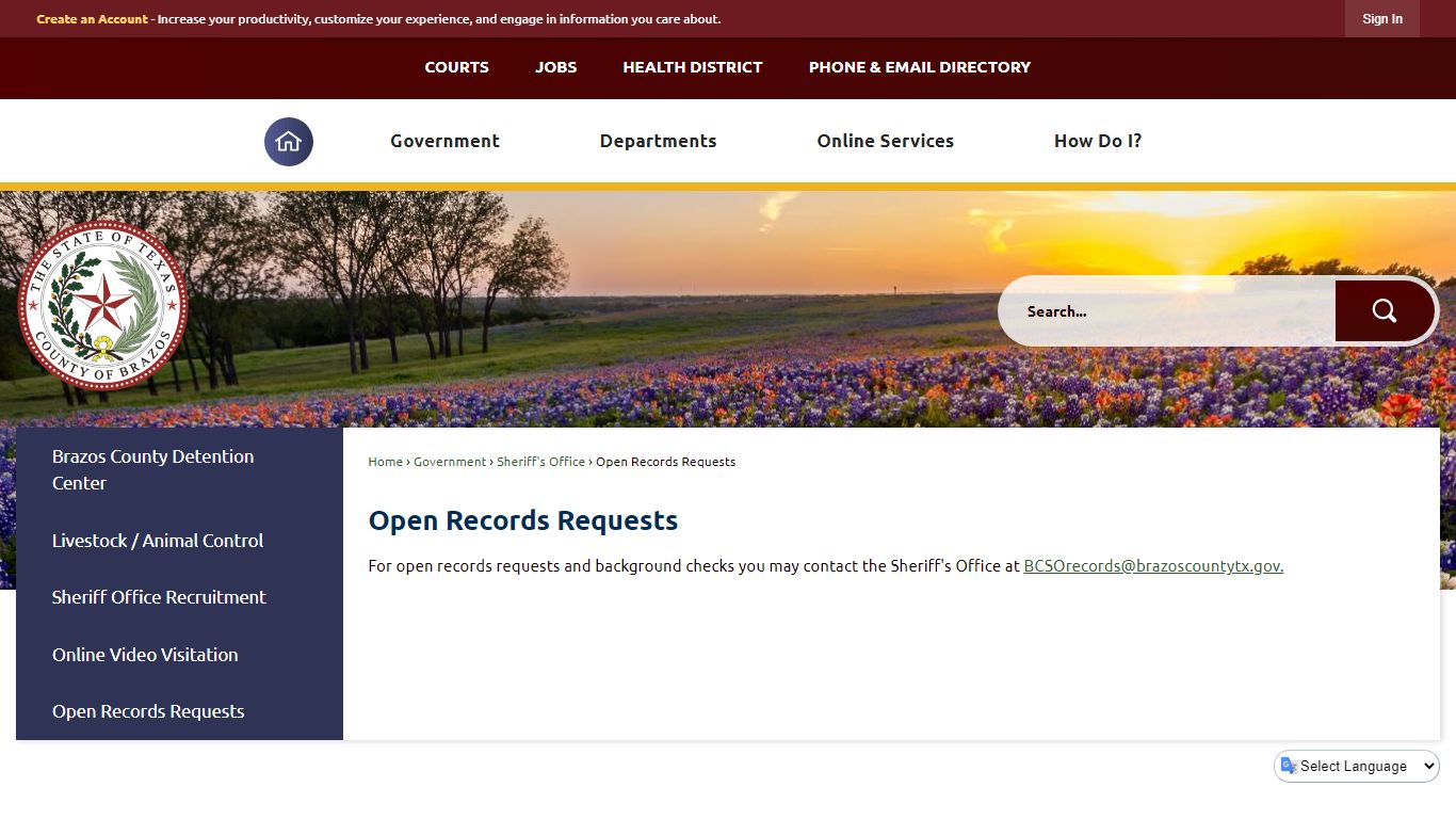 Open Records Requests | Brazos County, TX - Official Website